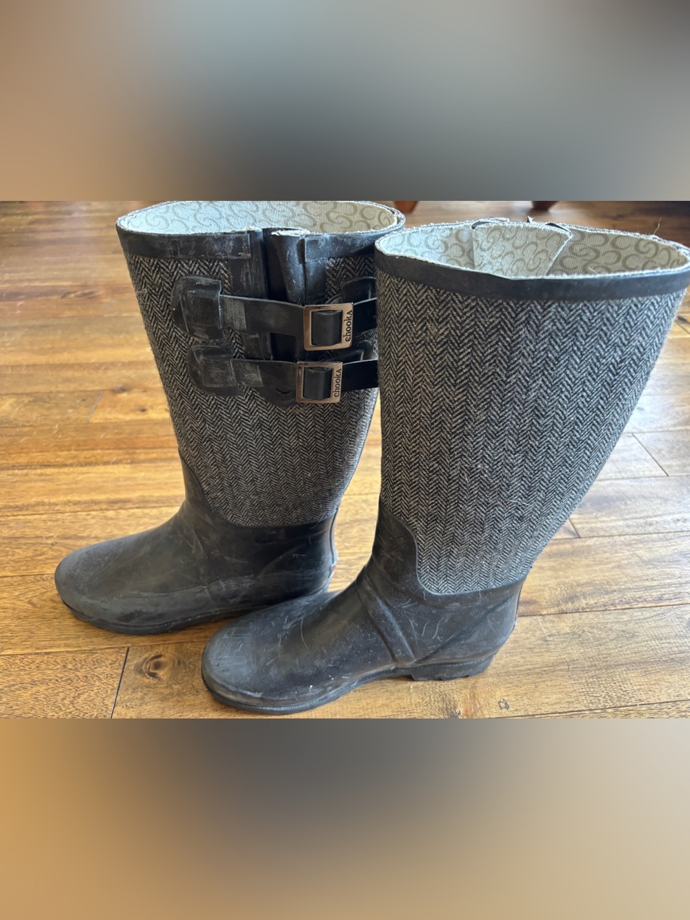 Chooka Signature Herringbone Rain Boots | Women’s Size 8 | Waterproof